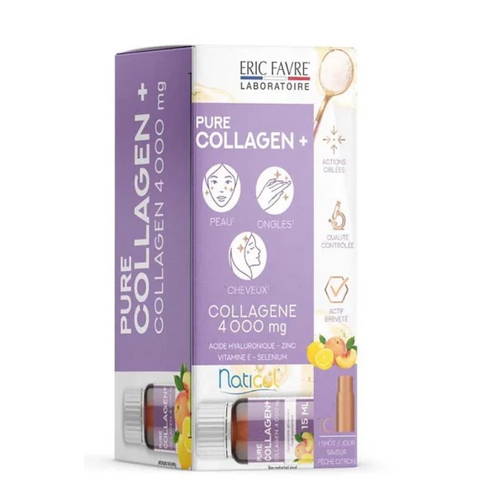 Colagen Pure 4000+Acid Hyaluronic+E+Zn+Se 15ml N10 Eric Favre
