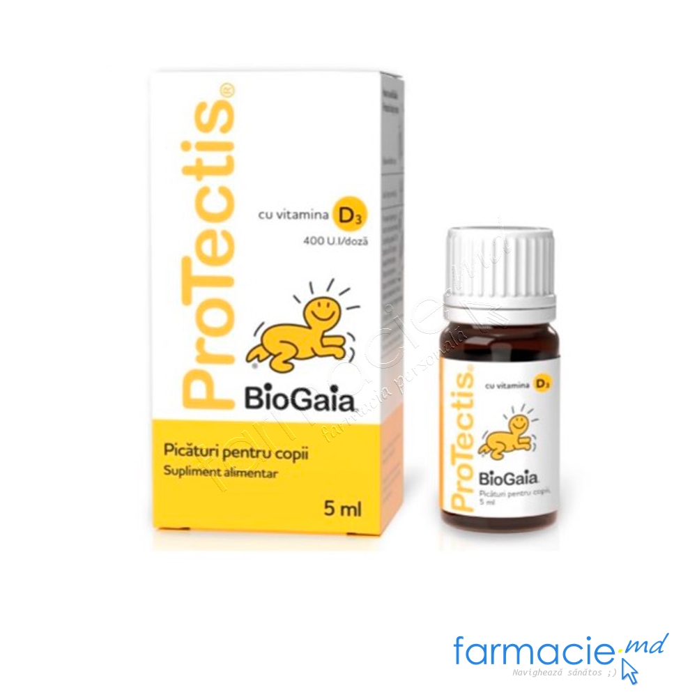 Protectis Probiotic+vit.D3 (400UI) picat.copii 5ml BioGaia