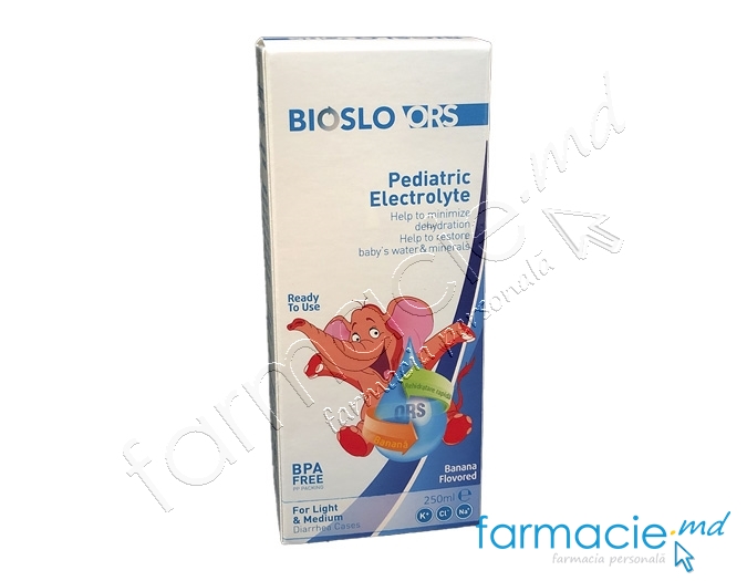 Bioslo ORS solutie orala pentru rehidratare banana 250ml (1+)