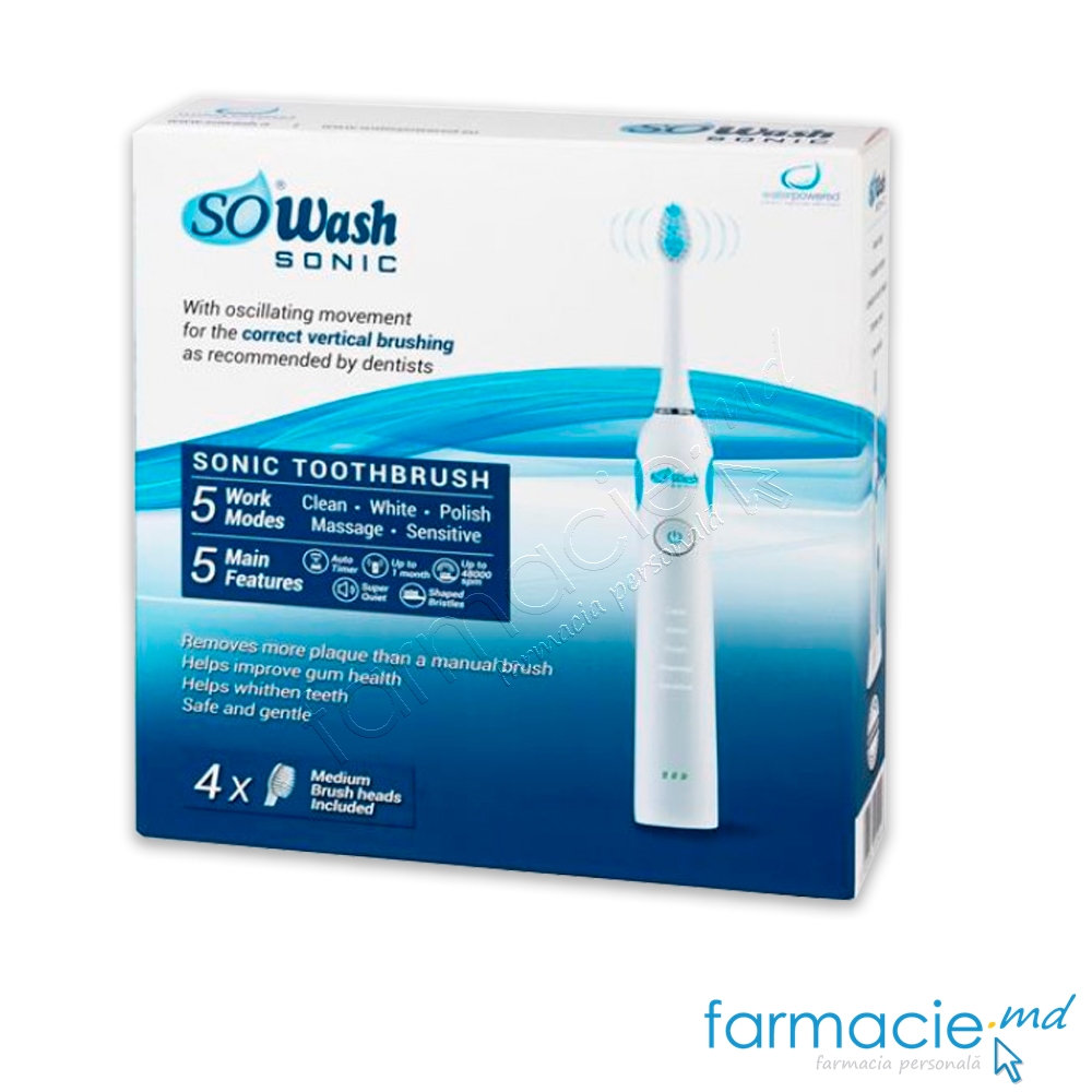Periuta de dinti electrica So Wash Sonic+4 rezerve (cu incarcator)