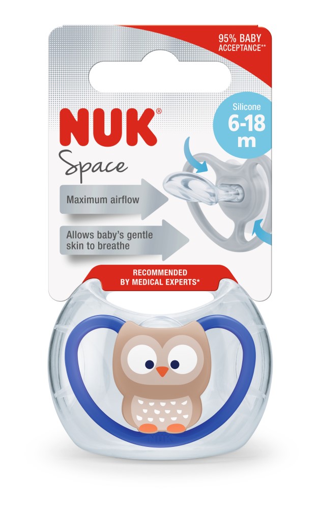 NUK Suzeta silicon SPACE 6-18 luni in cutie