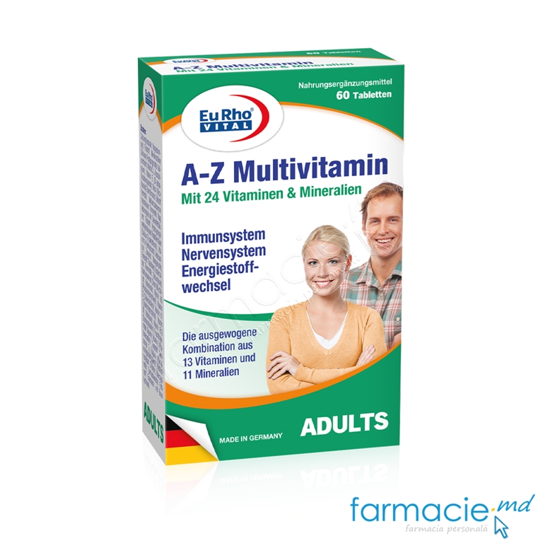 Multivitamine+Minerale A-Z plus Q10 & Luteina comp. N60 EuRho Vital