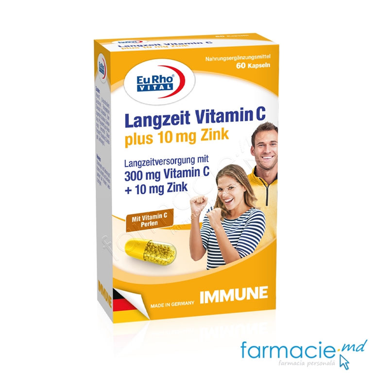 Vitamina C 300mg+Zinc 10mg (Langzeit) retard caps. N60 EuRho Vital