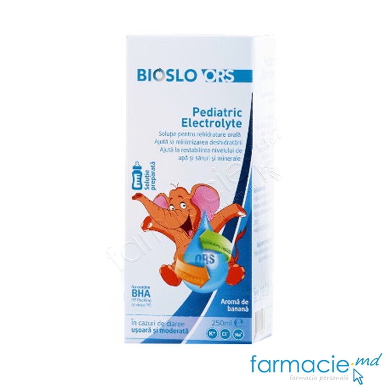 Bioslo ORS solutie orala pentru rehidratare ananas 250ml (1+)