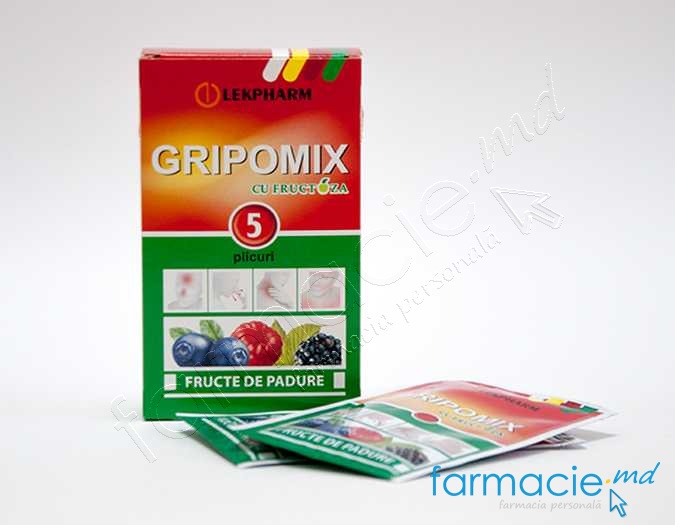 Gripomix cu fructoza (fructe de padure) pulb./sol. orala 10g N5 Lekpharm