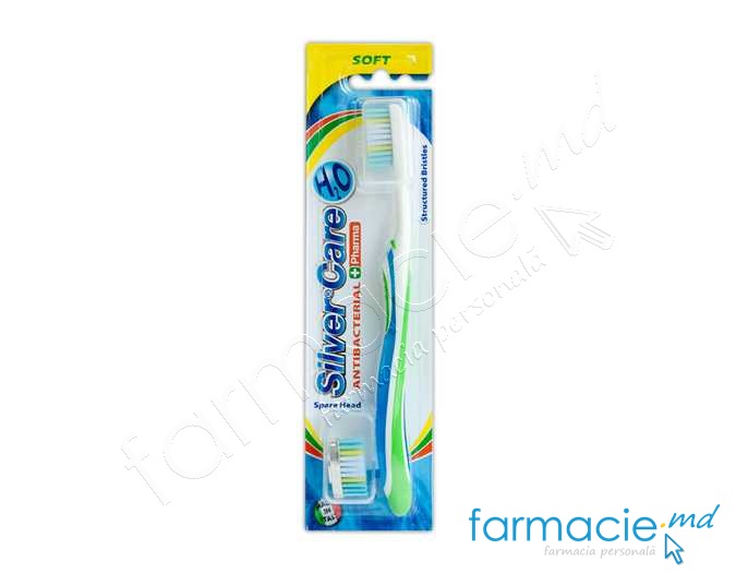 Periuta de dinti Silver Care Antibacterial H2O Soft + 1 Rerzerva