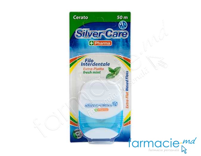 Ata dentara Silver Care H2O (extraplata,cerata,menta) 50m