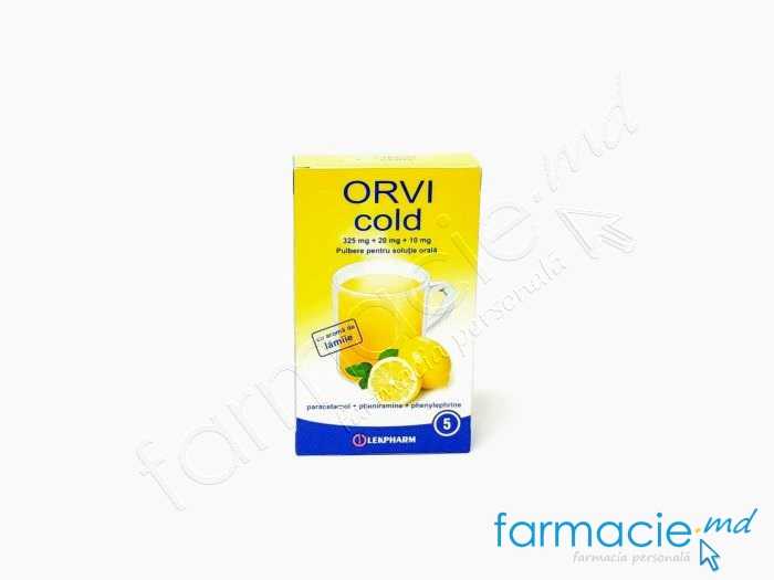 ORVI cold cu aroma de lamiie pulb./sol. orala 325 mg + 20 mg + 10 mg 10g N5