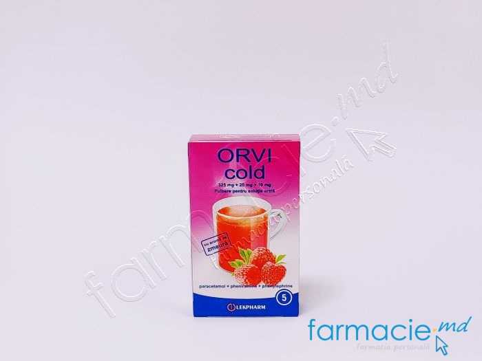 ORVI cold cu aroma de zmeura pulb./sol. orala 325 mg + 20 mg + 10 mg 10 g N5