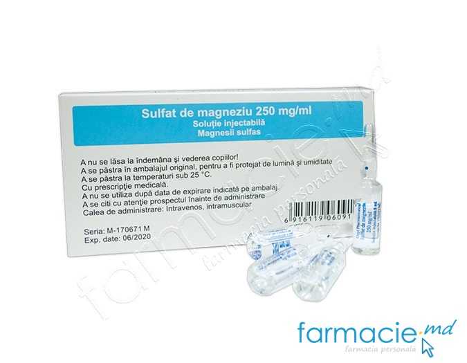Magneziu sulfat sol. inj. 25% 5ml N10