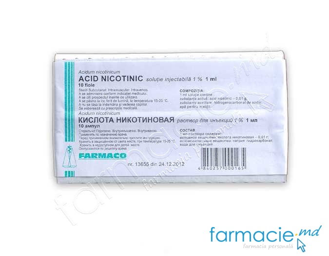 Acid nicotinic 1% 1ml sol.inj. N10 (Farmaco)
