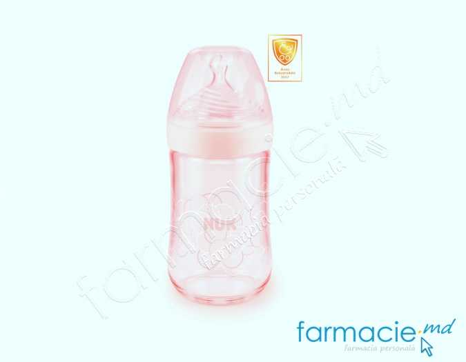 NUK Sticluta Nature Sense sticla 240ml+tetina silicon 0-6luni M