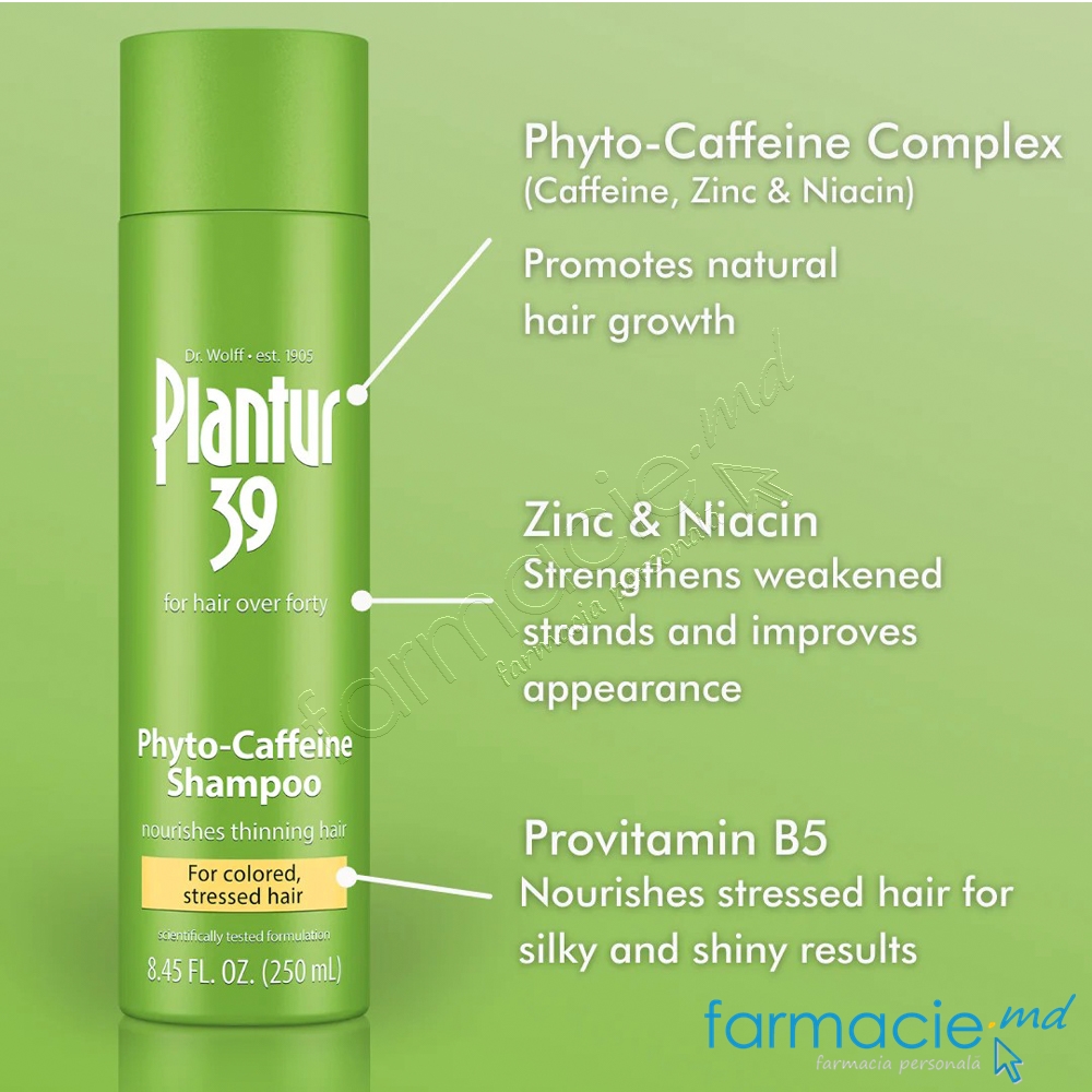Plantur39 Sampon Phyto-Caffeine par vopsit si deteriorat 250ml