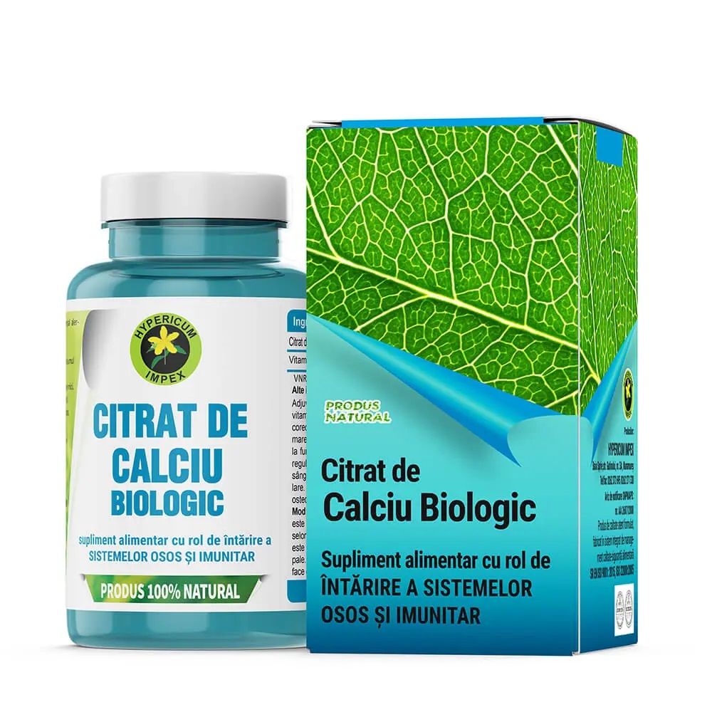 Calciu Citrat Biologic caps.100% natural N60 Hypericum