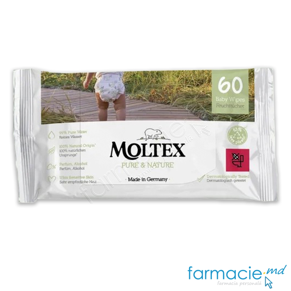 Servetele umede biodegradabile Moltex Baby N60
