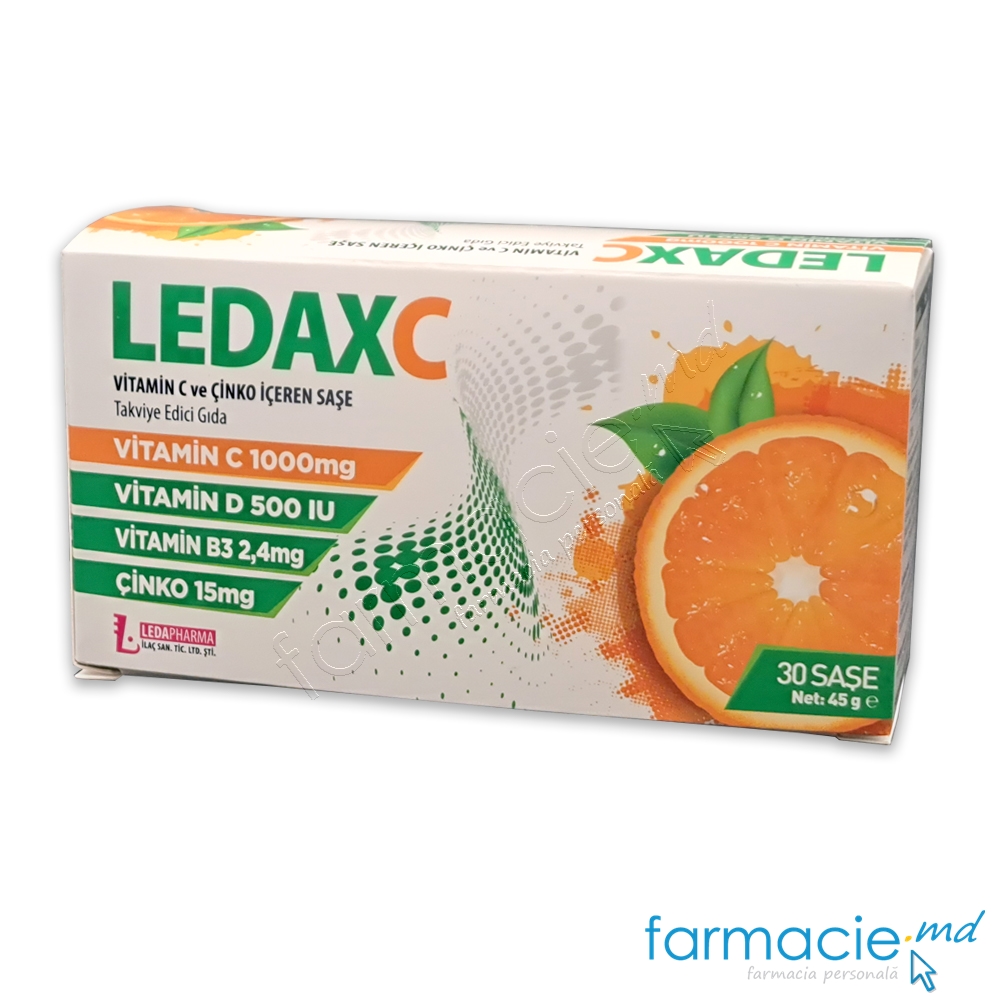 LEDAX C Vit C 1000mg+D 500 IU+B3 2,4mg+Zinc 15mg plic N30