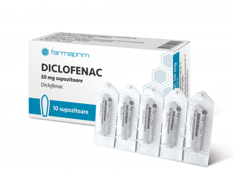 Diclofenac supozitoare 50mg N5x2 Farmaprim
