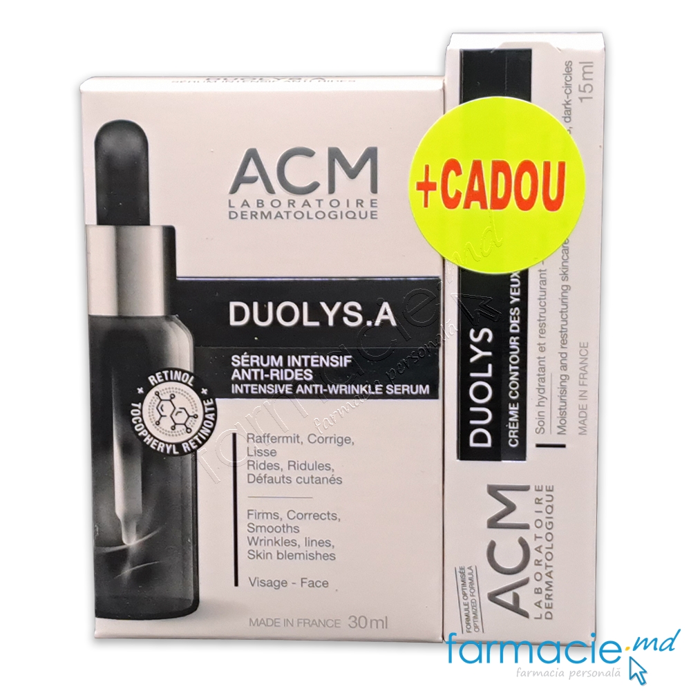 Duolys A Serum intensiv antirid 30ml ACM + Duolys Eye crema contur ochi 15ml ACM CADOU