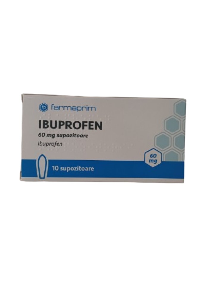 Ibuprofen supozitoare 60mg N5x2 Farmaprim