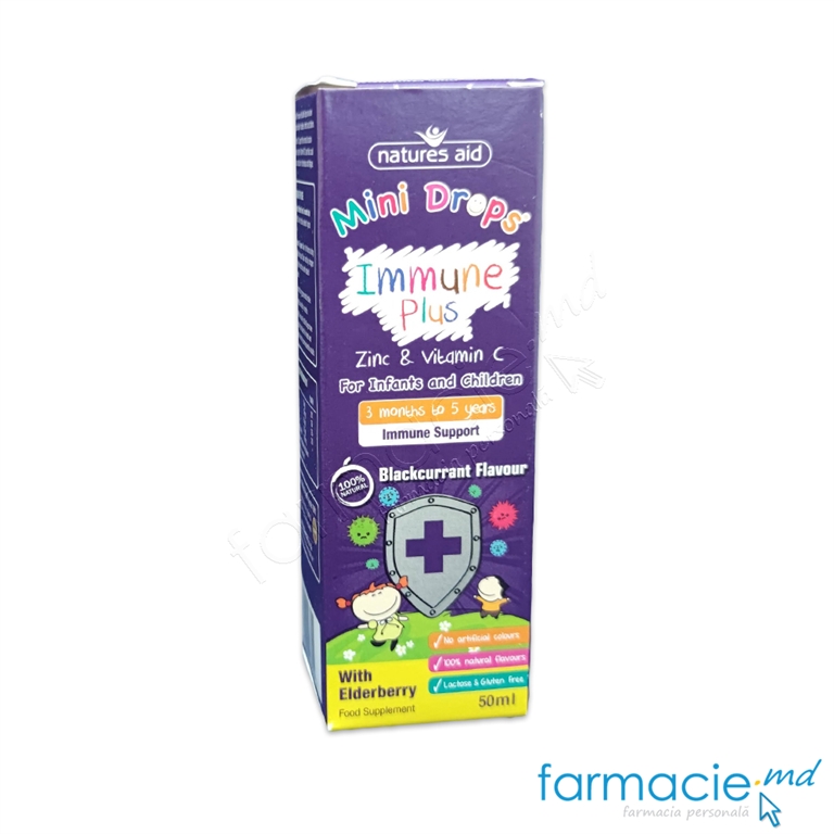 Immune Plus Zinc+Vit C pic.orale 50ml (3luni-5ani) Natures Aid