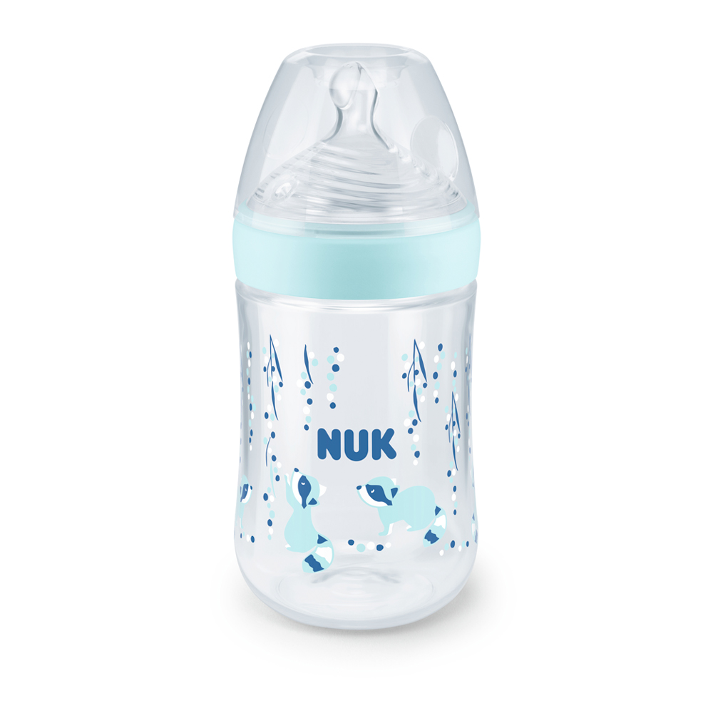 NUK Sticluta Nature Sense plastic 260ml+tetina silicon 6-18luni (M)