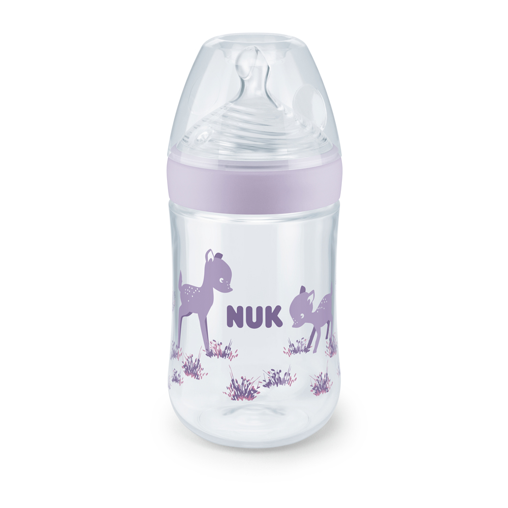 NUK Sticluta Nature Sense plastic 260ml+tetina silicon 6-18luni (M)