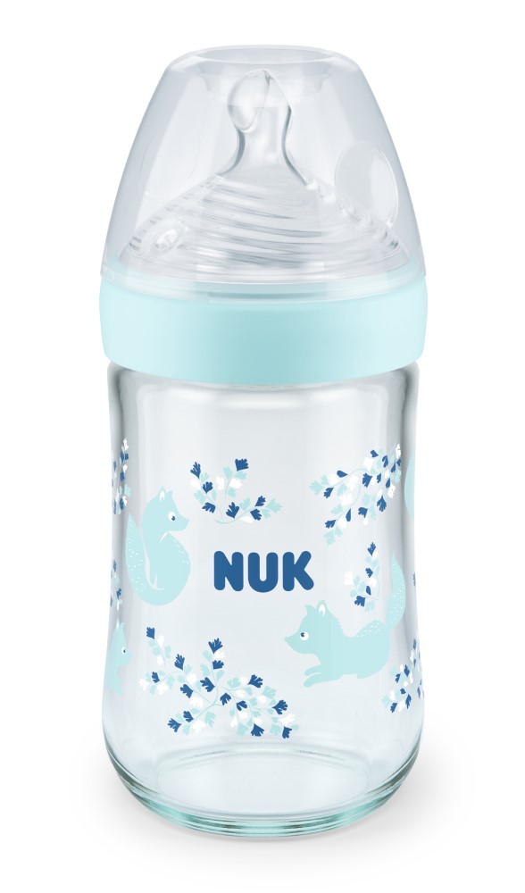 NUK Sticluta Nature Sense sticla 240ml+tetina silicon 0-6luni (M)