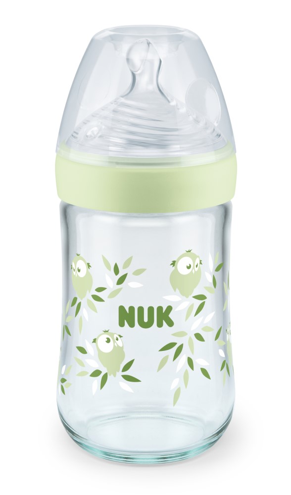 NUK Sticluta Nature Sense sticla 240ml+tetina silicon 0-6luni (M)