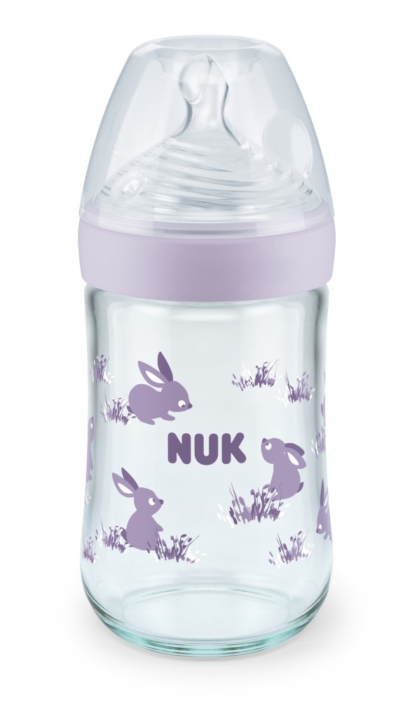 NUK Sticluta Nature Sense sticla 240ml+tetina silicon 0-6luni (M)