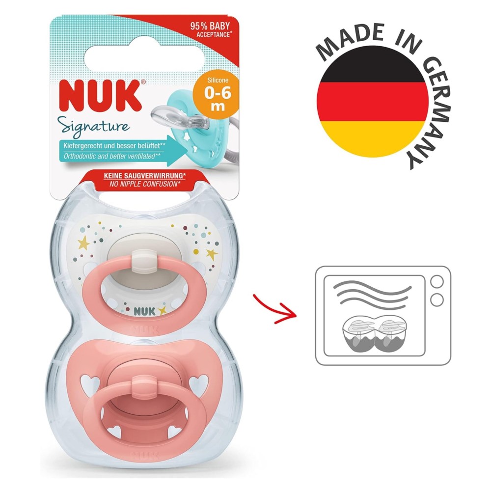 NUK Suzeta silicon Signature 0-6 uni in cutie N2