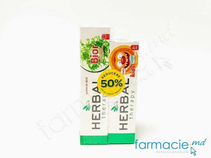 Pasta de dinti Herbal din alge 50ml+Pasta de dinti Herbal Kids 40ml 50%