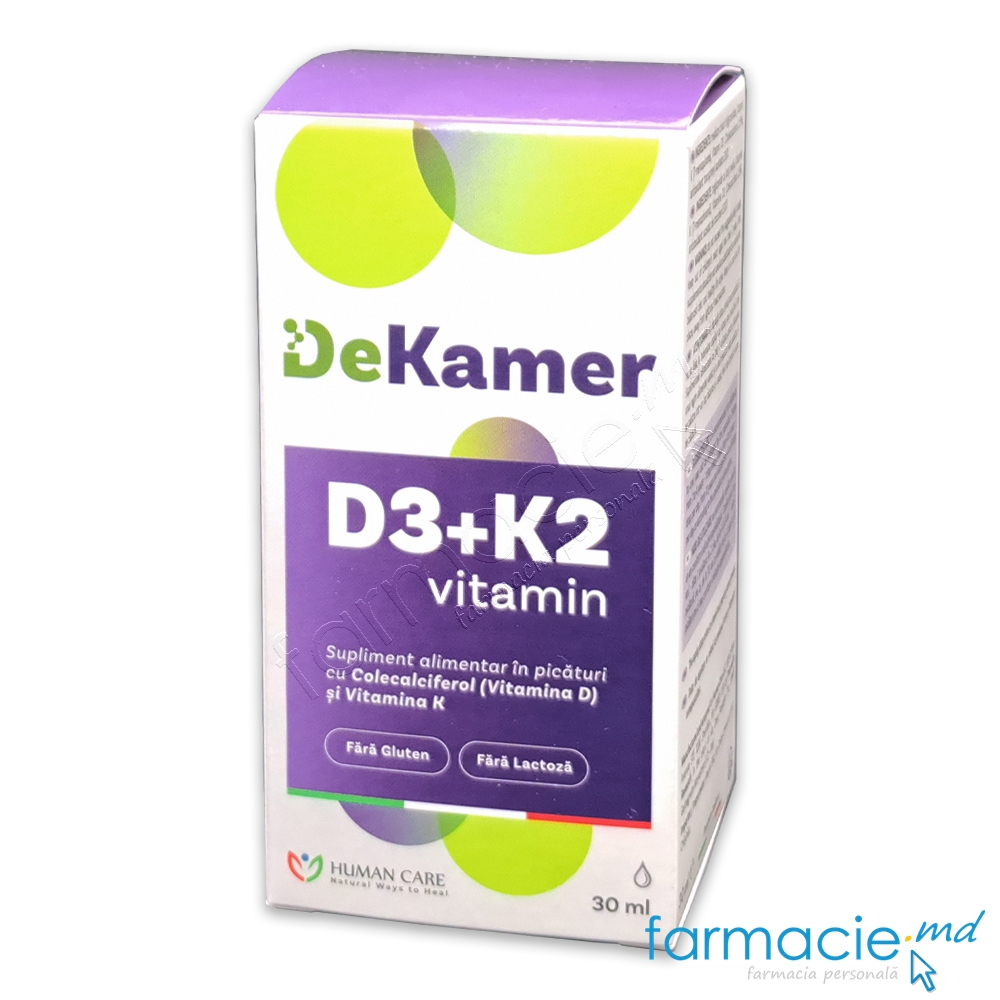 Dekamer Family D3+K2 (2000UI+75μg) 1 luna+ picaturi 30ml Human Care