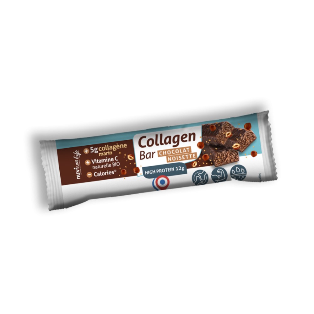 Batonas Colagen Nuviline 5g Vitamina C Proteine 36g N1 (gust ciocolata cu alune)