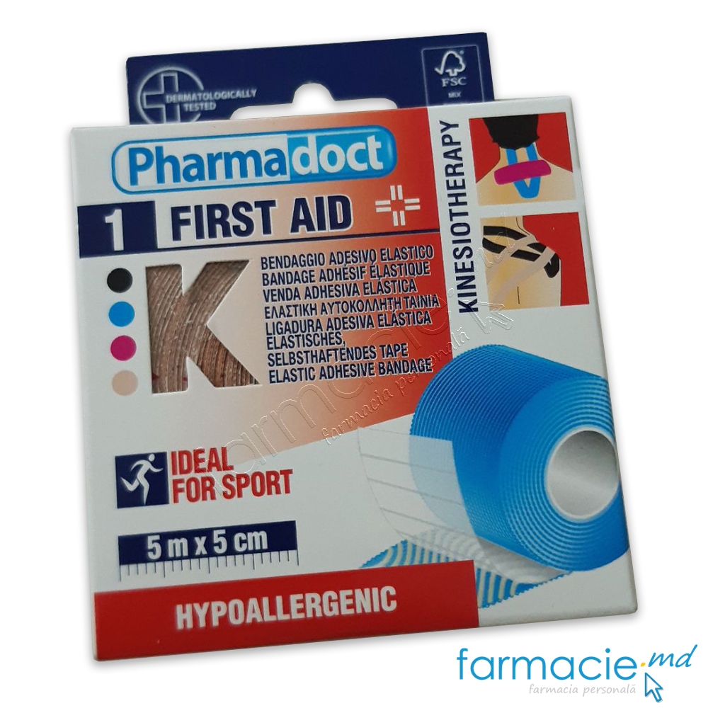 Emplastru-banda Pharma Doct 5mx5cm Kinesiotherapy hipoalergic
