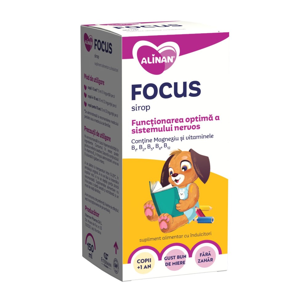 Alinan Focus sirop 150ml (+1an) (functionarea optima a sistemului nervos) + CADOU Fiterman