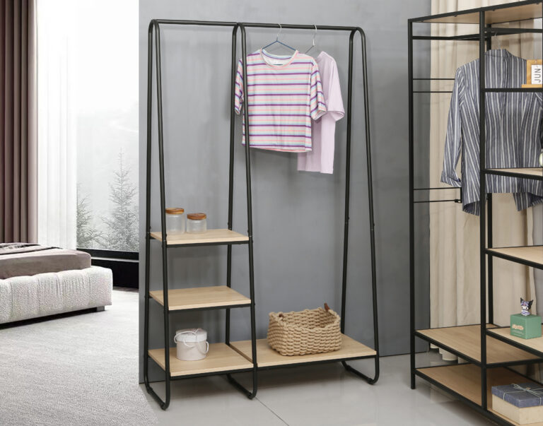 Cuier Hampton 110x40x170H Stejar/Black