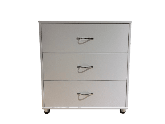 Comodă albă cu 3 sertare – model compact cu soft-close, 8681SM 3S/FI/ME/SOFT