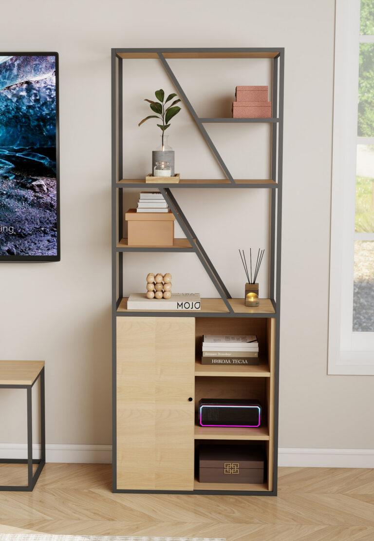 Стеллаж Agis Plus 60×40×160H Дуб/Black