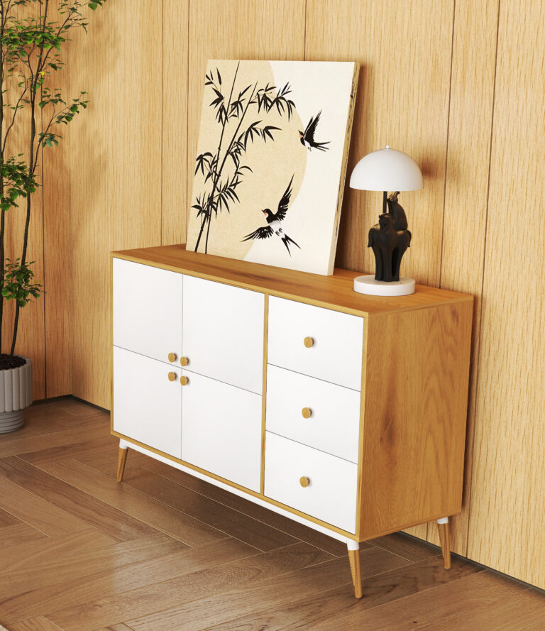 Dulap Marani 120x40x81H Stejar/White