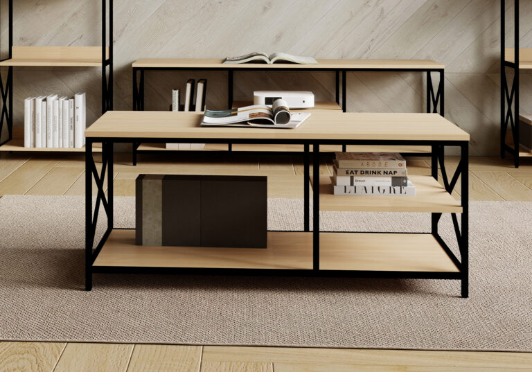 Masa Cafea Larson 100x30x80H Stejar/Black