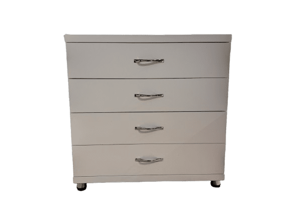 Comodă albă cu 4 sertare