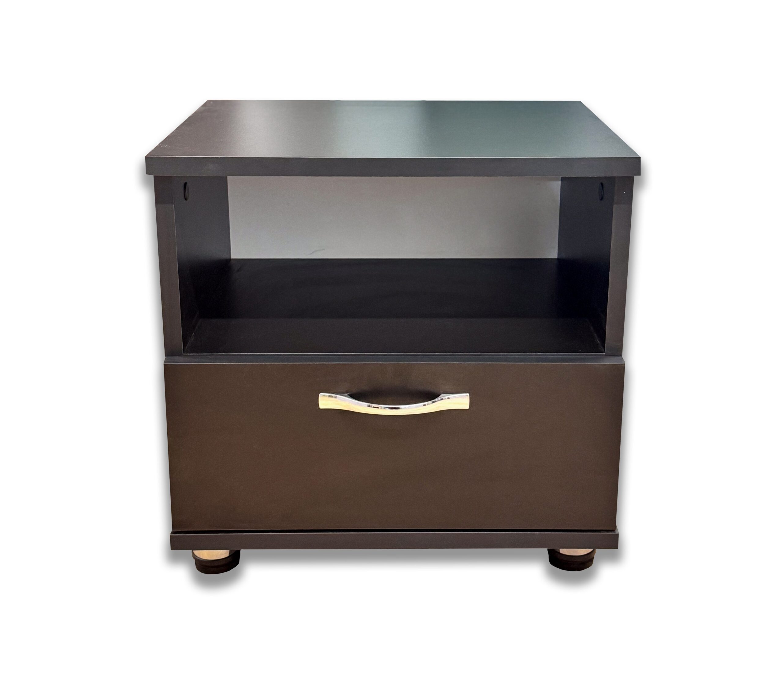 Noptieră Neagră cu Sertar și Raft – 190PE ME