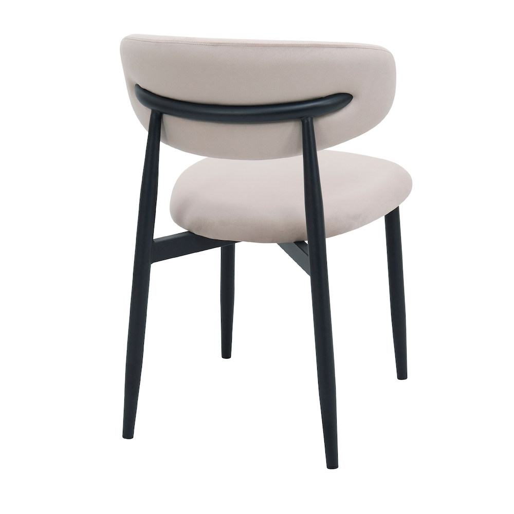 Scaun Meridian Catifea Beige (HLR7) + Black Legs