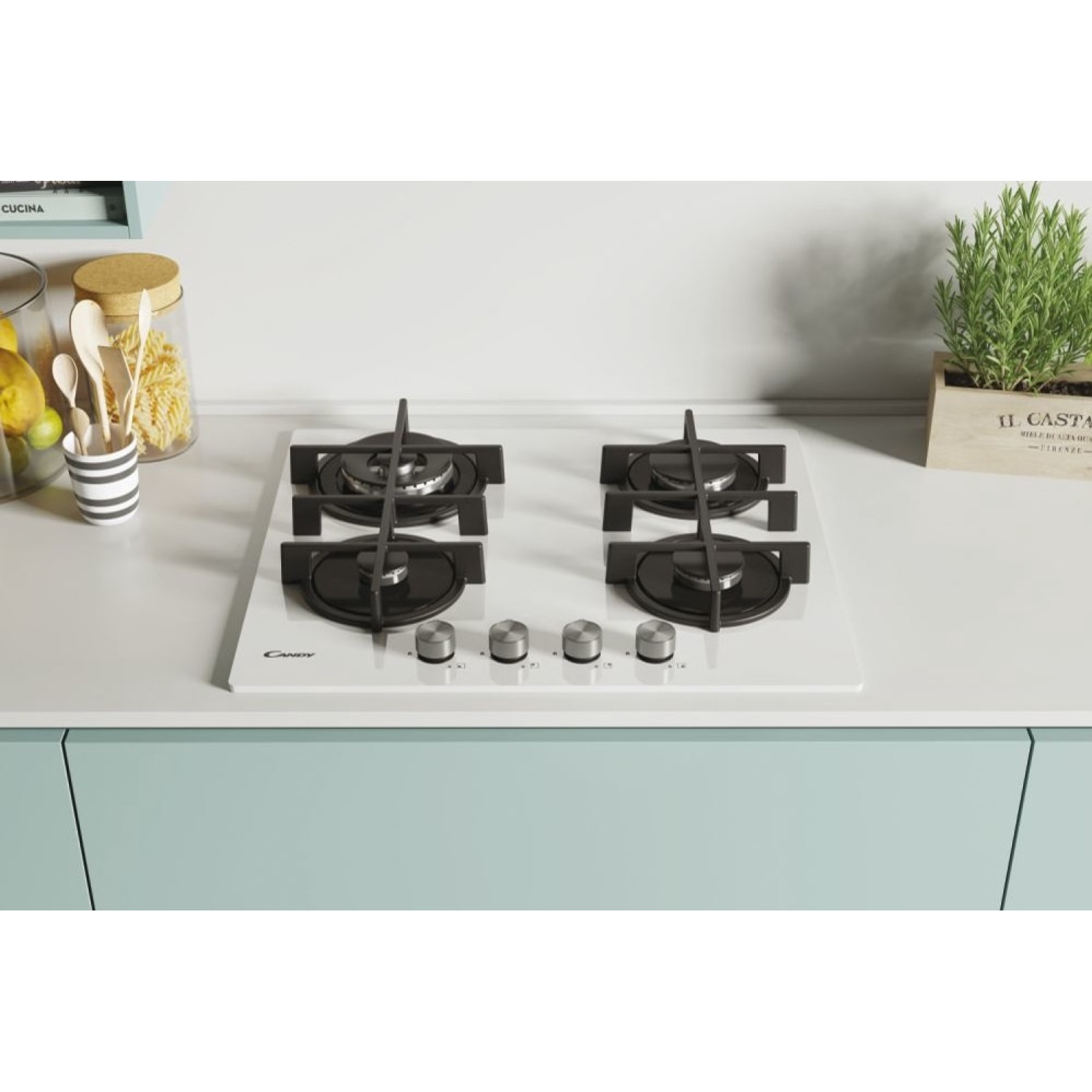 Plită pe gaz încorporabilă CVG6BR4WPW CANDY