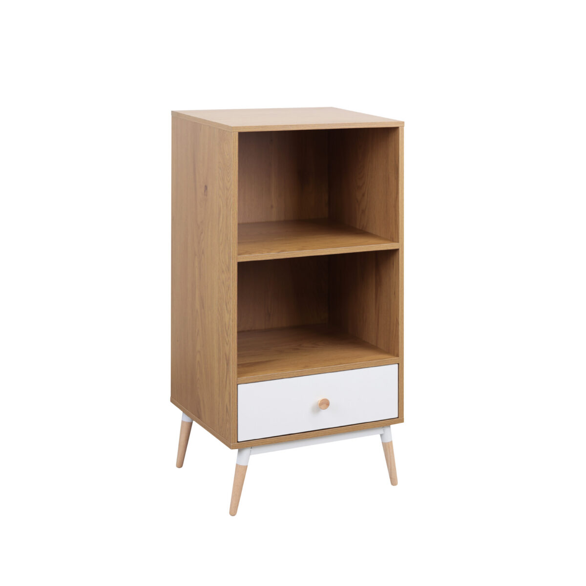 Стеллаж Marani с 1 ящиком 48×40×101H Дуб/Белый