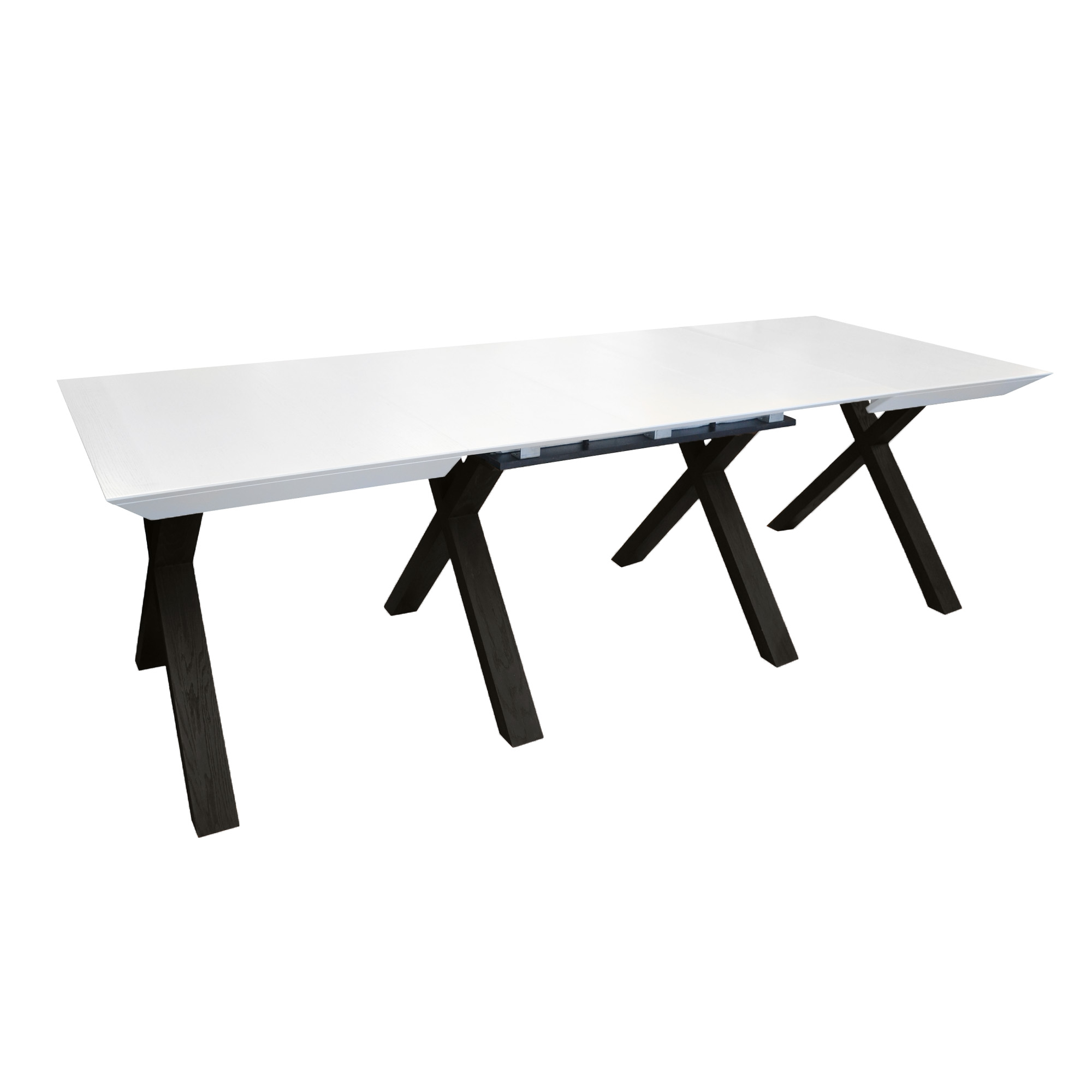 Masa Madrid White Top+Black Legs