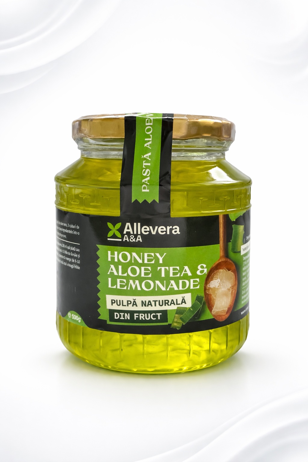 Concentrat ALLEVERA aloe cu miere/lamie  500g (Pasta de aloe vera)