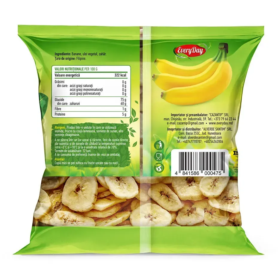 Chipsuri de banane, 120g