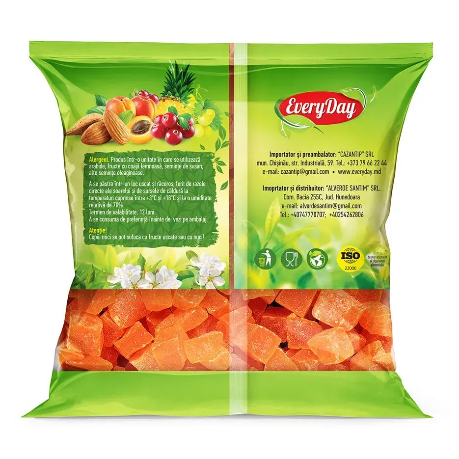 Papaia uscat cubulețe, 120g