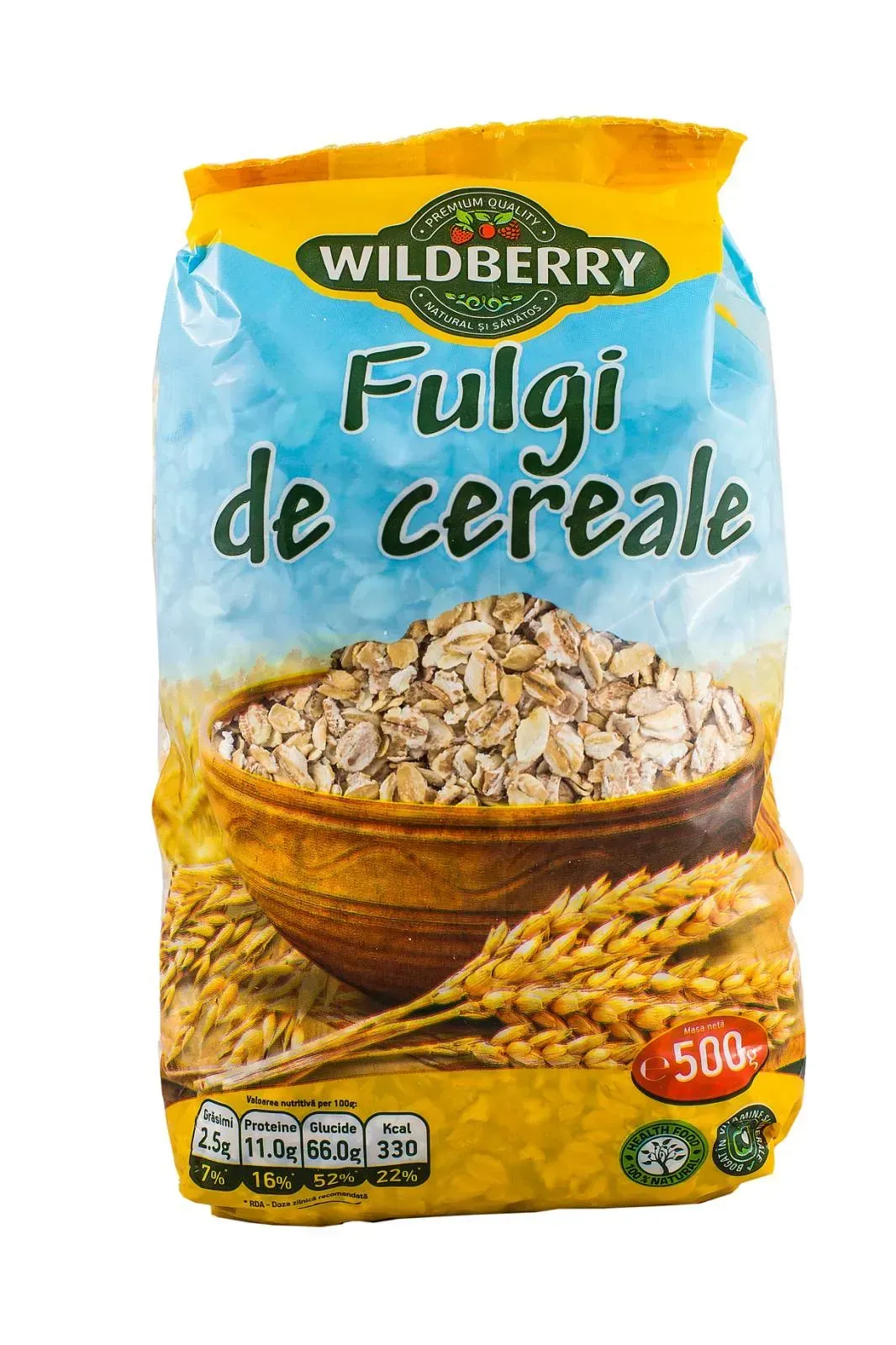 Хлопья злаковые "WildBerry" (рис, рожь, зерно, овёс) 500г